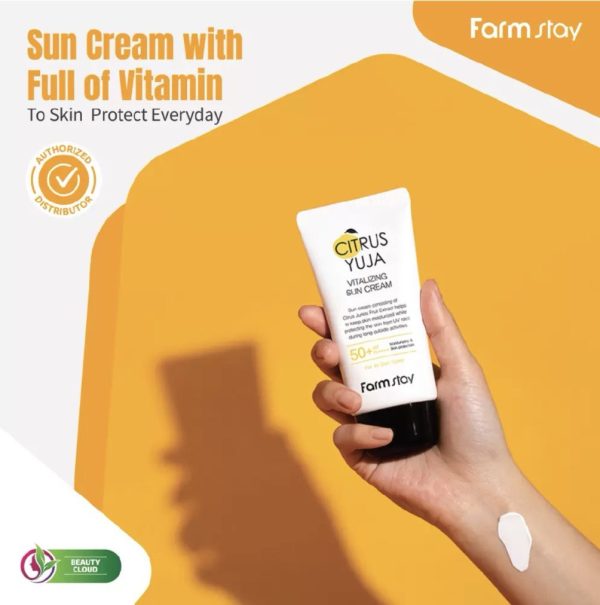 ضد آفتاب ضدلک و تسکین دهنده یوجا فارم استی مدل Farm Stay Citrus Yuja Vitalizing Sun Cream - Image 3