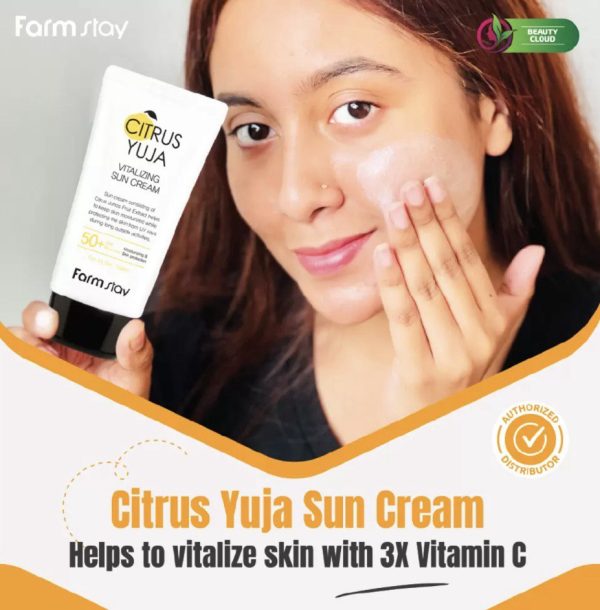 ضد آفتاب ضدلک و تسکین دهنده یوجا فارم استی مدل Farm Stay Citrus Yuja Vitalizing Sun Cream - Image 4