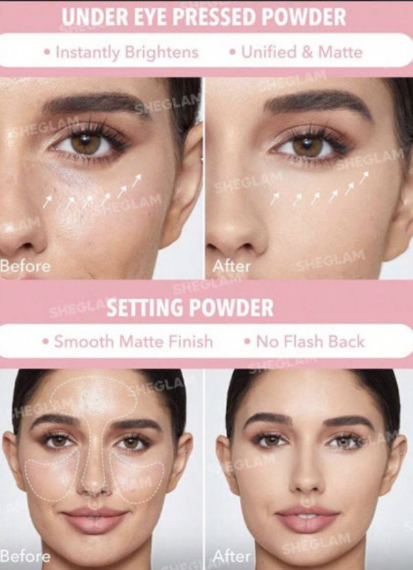 پودر فیکس دو منظوره شیگلم SHEGLAM INSTA-READY FACE & UNDER EYE SETTING POWDER DUO - Image 5