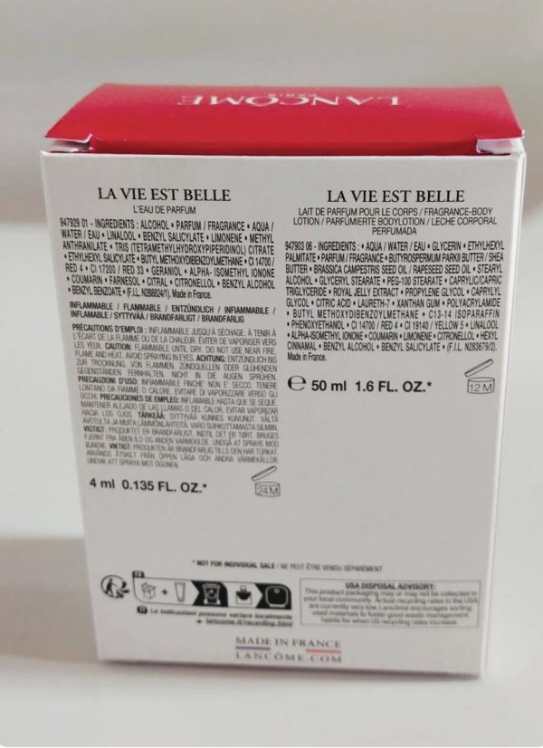 ست عطر و لوسیون بدن لانکوم Lancome La Vie Est Belle Duo Set Miniature EDP 4ml + Body Lotion 50ml - Image 6