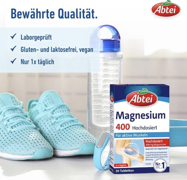 مکمل منیزیوم آلمانی Abtei Magnesium 400 Tablets 30 tab - Image 2