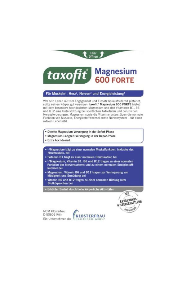 قرص منیزیوم آلمانی تکسوفیت Taxofit Magnesium 600 Forte - Image 3