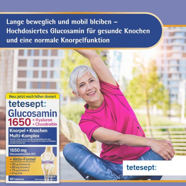 tetesept glucosamine 1650 3 x 40 tablets benefits