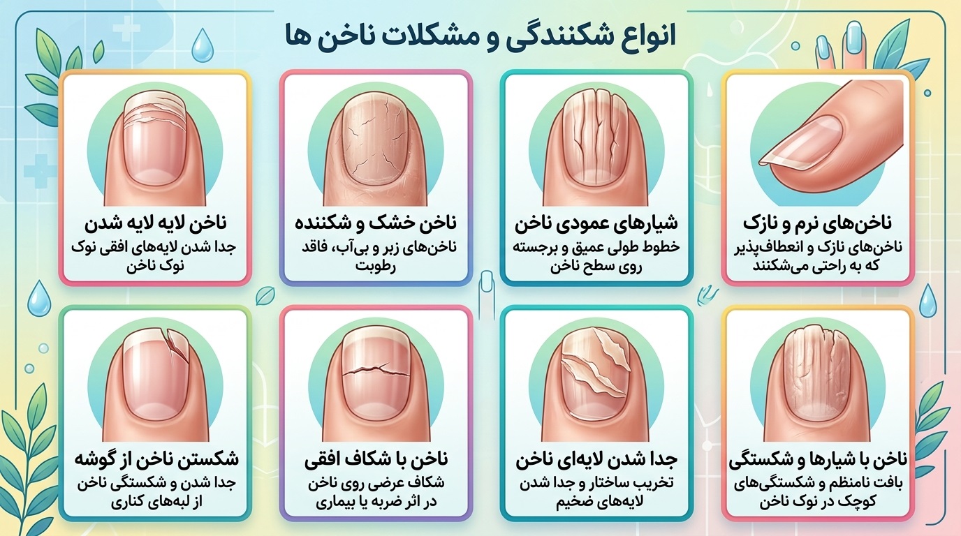 انواع شکنندگی ناخن ها
